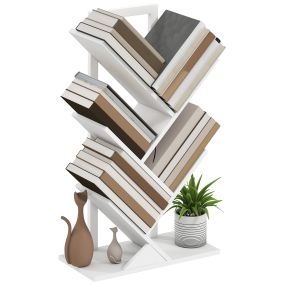 Librería en forma de árbol de 5 niveles de acero blanca 50x24x82 cm