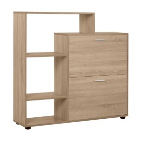 Zapatero de madera con estantería y cubos 101.5x25.5x98 cm