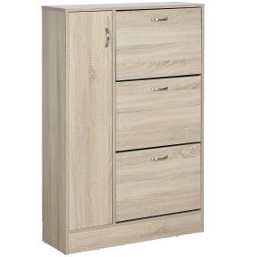 Armario zapatero 2 en 1 con estante ajustable 2 niveles, 12 pares, 79x26x120 cm, madera