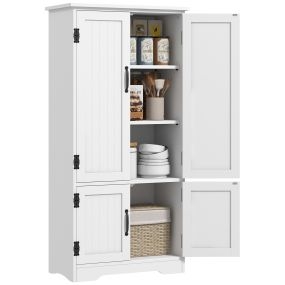 Alacena de cocina aparador alto con 4 puertas y estantes ajustables 60x30x123 cm blanco