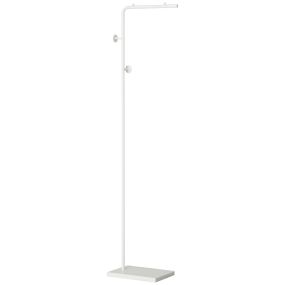 Perchero de pie moderno con base de mármol y 2 ganchos redondos blanco 35x25x170 cm