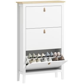 Zapatero estrecho 4 puertas blanco 80x24x131 cm para 20 pares con estantes ajustables