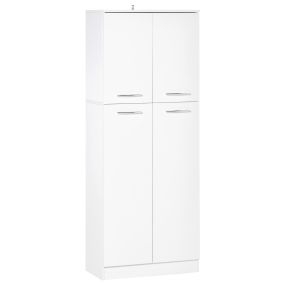 Armario alto de 2 puertas con 5 estantes ajustables 59x31x155 cm blanco