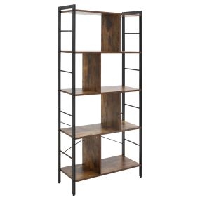 Estantería librería industrial de 4 niveles con 8 compartimentos 74x30x157,5 cm marrón rústico