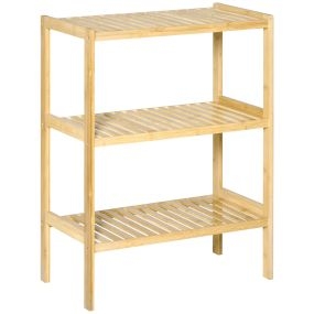 Estantería de bambú de 3 niveles 62x33x80 cm natural