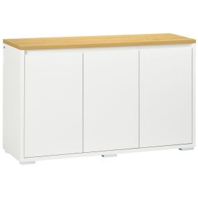 Aparador de salón blanco con 3 puertas y estantes ajustables 120x37x75 cm