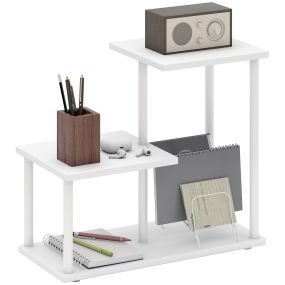 Estantería librería de 3 niveles estilo moderno con estructura de metal 40x20x34,5 cm blanco