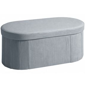 Puff banco de almacenaje plegable 72 L 76x38x35 cm terciopelo gris oscuro 120 kg