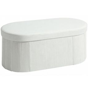 Puff banco de almacenaje plegable 72 L 76x38x35 cm terciopelo crema 120 kg