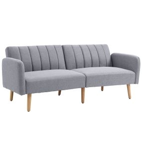 Sofá cama moderno 2 plazas 173x75x73 cm tapizado en lino sintético gris