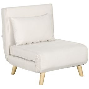 Sofá cama 1 plaza 3 en 1 tapizado en lino sintético crema 72x78x79 cm