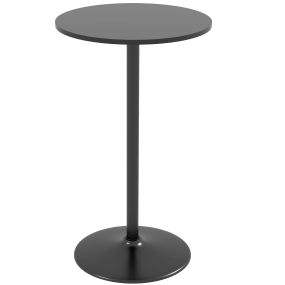 Mesa de bar redonda Ø60x102 cm con encimera laminada y marco de acero negra para 2 personas