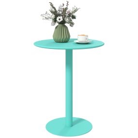 Mesa de comedor redonda de acero para 2 personas interior y exterior Ø60x72 cm verde