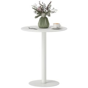 Mesa de comedor redonda de acero para 2 personas interior y exterior Ø60x72 cm blanco