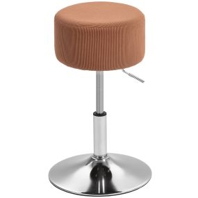 Taburete de bar giratorio regulable en altura 52-66 cm tapizado en pana marrón