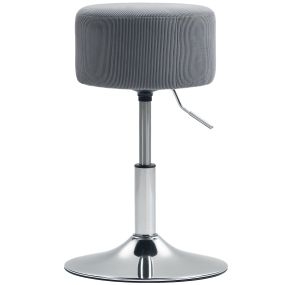 Taburete de bar giratorio regulable en altura 52-66 cm tapizado en pana gris
