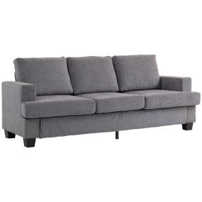 Sofá de 3 plazas tapizado en chenilla gris 213x82x90 cm estructura de acero diseño moderno