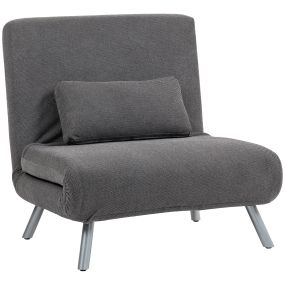 Sofá cama 1 plaza 3 en 1 plegable tapizado en tela gris jaspeado 80x75x83 cm