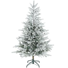 Árbol de Navidad artificial nevado Ø100x150 cm con 828 ramas articuladas y base plegable