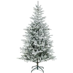 Árbol de Navidad artificial nevado Ø110x180 cm con 1207 ramas articuladas y base plegable