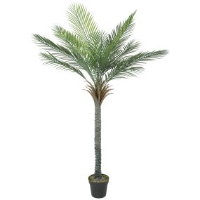 Planta artificial decorativa palmera 180 cm con maceta para interior verde