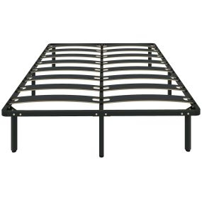 Somier 140x190 cm de acero negro con almacenamiento, láminas de álamo, carga 500 kg