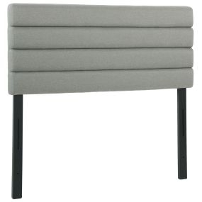Cabecero de cama 140 cm ajustable 3 niveles tapizado en lino gris