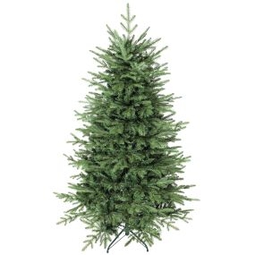 Árbol de Navidad artificial 180 cm con 1794 ramas densas, soporte metálico plegable, verde