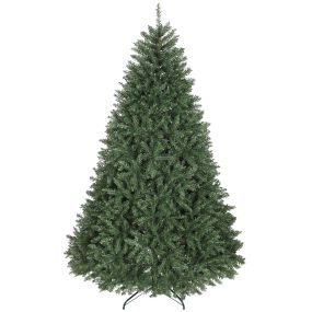 Árbol de Navidad artificial 210 cm verde con 2641 ramas y base metálica plegable