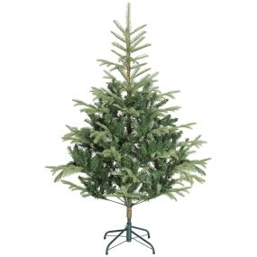 Árbol de Navidad artificial 150 cm con 492 ramas densas y soporte metálico plegable, verde
