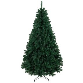 Árbol de Navidad artificial de abeto 230 cm verde con 1300 puntas de PVC ignífugo y soporte de acero plegable