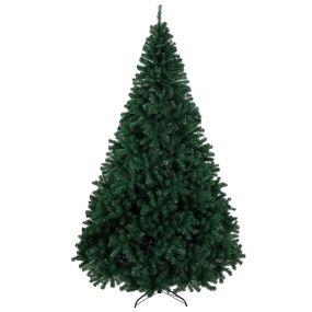 Árbol de Navidad artificial de abeto 270 cm verde con 2418 puntas de PVC ignífugo y soporte de acero plegable