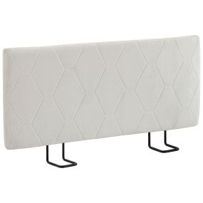 Cabecero de Cama 160 cm con Altura Ajustable, Cabezal de Cama Tapizado en Chenilla, Diseño de Rombos y Estructura Metálica, Cabecero para Dormitorio, Blanco