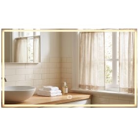 Espejo de Baño con Luces LED, 120x70 cm, Espejo de Pared, Antivaho, 3 Colores Regulables, Función de Memoria, Ajuste de Brillo, Interruptor Táctil, Horizontal/Vertical, IP44