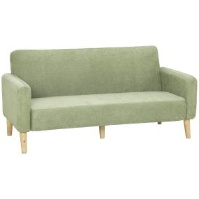 Sofá de 2 Plazas de 160 cm, Sofá de Salón, Tapizado en Terciopelo, Acolchado Grueso, Asiento Amplio y Patas de Madera de Caucho, Verde