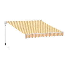 Toldo manual retráctil 350x250 cm para terraza, aluminio, anti-UV e impermeable, naranja