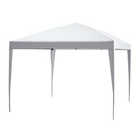 Carpa plegable gazebo 3x3 m con altura ajustable, toldo anti-UV y bolsa de transporte blanca