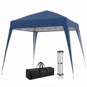 Carpa plegable 3x3 m pop-up azul con altura ajustable, anti-UV e impermeable, con bolsa de transporte