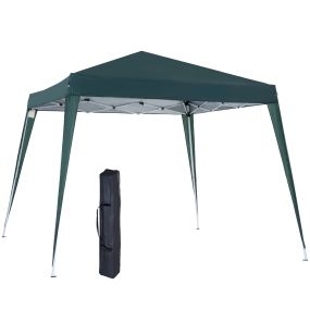 Carpa plegable 3x3 m pop-up verde con altura ajustable, anti-UV e impermeable, con bolsa de transporte