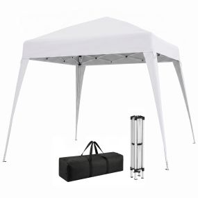 Carpa plegable 3x3 m pop-up cenador de jardín altura ajustable blanca anti-UV impermeable con bolsa de transporte