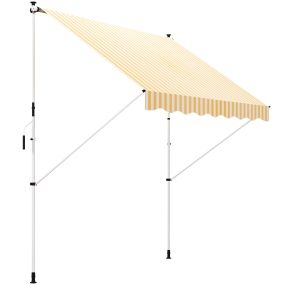 Toldo manual retráctil 3x1,5 m para terraza, altura ajustable 170-280 cm, naranja