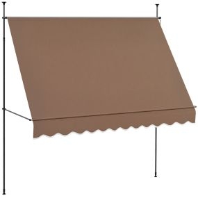 Toldo manual retráctil 3x1,2 m para terraza con manivela, altura ajustable 210-300 cm, UV30+