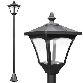 Farola solar exterior para jardín con apagado automático IP44 15x15x120 cm negro