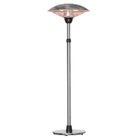 Calefactor de pie de exterior infrarrojo 1200/1800/3000W altura ajustable IP44 plata