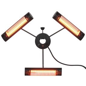 Calefactor eléctrico de exterior 1000W/2000W/3000W infrarrojo IPX5 para jardín 12 m²