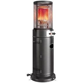 Estufa de gas exterior 11 kW portátil para terraza con regulación continua, negro