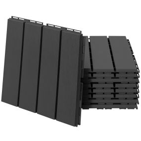 Baldosas cuadradas antideslizantes para suelos interiores y exteriores 9 piezas 0.81 m² 30x30 cm negro