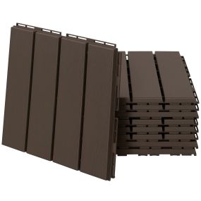 Baldosas cuadradas antideslizantes para suelos interiores y exteriores 9 piezas 30x30 cm marrón