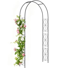 Arco de jardín de metal para rosas y plantas trepadoras 114x30x230 cm negro