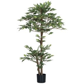Ficus artificial 150 cm en maceta decorativa para interior verde Ø15x150 cm